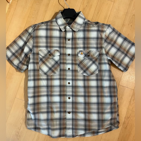 Carhartt Loose Fit Midweight Chambray Short Sleeve Shirt Large - Picture 1 of 9